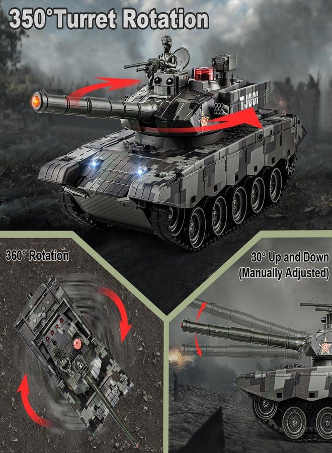 Supdex 1/24 RC Tank, Remote Control Chinese 99 Army Model Tank with Sound Effects, Lights and Smoke, 2.4G Military Model Toy for Kids, Perfect Birthday for Boys 6+ Years Old - Image 4